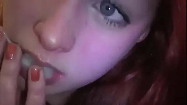 XXX Married redhead playing with cum in her mouth nowe filmy