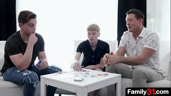 XXX Family heated poker match: Whoever loses has to give up their hole to the other two fresh Movies