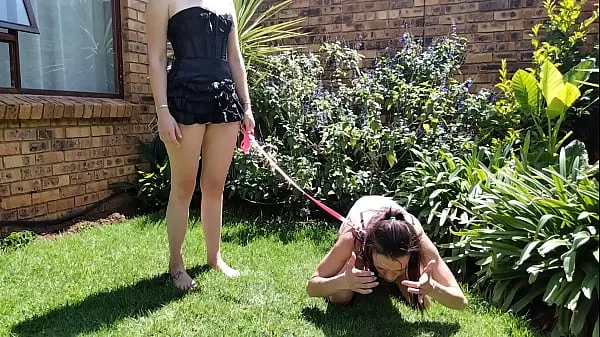 XXX Girl taking her bitch out for a pee outside | humiliations | piss sniffing fresh Movies