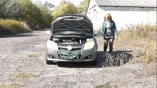 XXX Public sex. Sexy Milf Frina car broke down again. Random passer by guy helped to repair and fucked Frina with doggy style on hood of auto. Outdoor Outside Outdoors fresh Movies