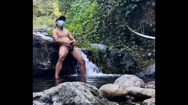 XXX Playing with the cock and cum fountain in the spring water in the middle of the mountain fresh Movies