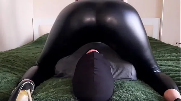 XXX Ass worship. Facesitting. Dominatrix Nika sits on her slave's face with her sexy ass in leggings. Femdom face seat fresh Movies