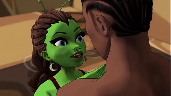 XXX Зеленокожий инопланетянин с большой попкой хорошо трахается с BBC в межпространственном сексе свежих фильмов